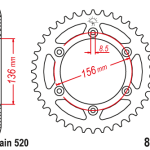 Rear sprocket Beta RR 05-12 / Gas Gas 01-19 / Sherco 07-24 50 T Enduro Expert JTR822.50 82250EE