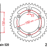 Rear sprocket Yamaha YZ/YZ-F/WR-F 125/250/400/426/450 99-20 52 dinti JTR251.52 Enduro Expert ultra light 25152EE