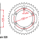 Rear sprocket Gas Gas 21-25/ KTM 93-25/ Husqvarna 14-25 48 T Enduro Expert ultra light steel JTR897.48 89748EE