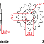 Front sprocket Honda CR 125/250/500 R / CRF 250/450 R / CRF 450 X 13 T JTF284.13SC Enduro Expert 28413EE