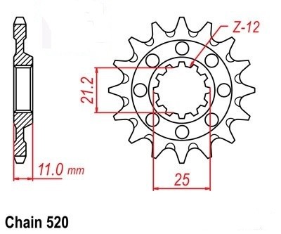 Front sprocket Husqvarna CR/WR/TC/TE 250/300/310/410/510/610 13 T JTF824.13SC Enduro Expert 82413EE