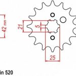 Front sprocket Kawasaki KX 250 87-98/ Yamaha YZ 250 77-98 13 T JTF569.13SC Enduro Expert 56913EE
