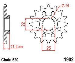 Front sprocket KTM LC4 400-690/ Duke/ Adventure/ SMC-R 14 T JTF1902.14SC Enduro Expert 124914EE