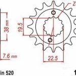Front sprocket Suzuki LTZ 400 03-17/ LTR 450 06-12/ Kawasaki KFX 400 03-06 14 T JTF140114.SC Enduro Expert 140114EE
