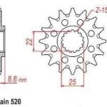 Front sprocket Beta 05-25/ Gas Gas 21-25/ KTM 93-25/ Husqvarna 14-25 14 T JTF1901.14 Enduro Expert 124814EE