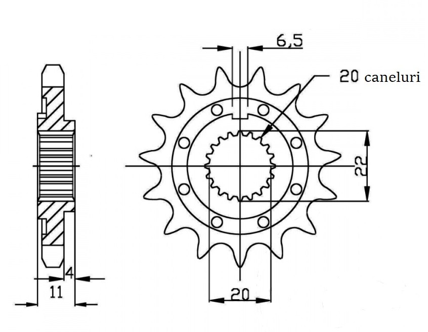 Front sprocket Sherco SEF 250/300 4T 14-20 12 T 853912EE Enduro Expert 909012EE