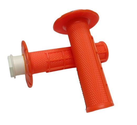 SOFT grip set lock-on enduro/motocross 2T/4T 6 adaptors Orange Fluo Diamond PMT065
