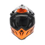 Χαλύβδινο ανθρακικό λευκό/πορτοκαλί κράνος