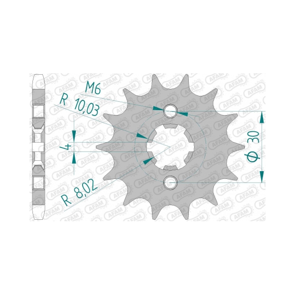 Εμπρός δόντια 16 δόντια / 428 Kawasaki KMX125/200, KDX125, BN125 Εξολοθρευτής 98-07, Husqvarna CH125 SM/WXE 05